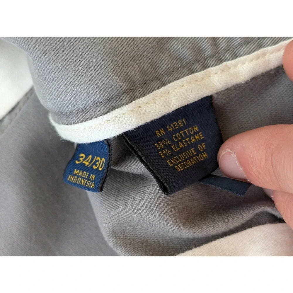 Polo Ralph Lauren Men's Gray 34x30 Slim Straight Fit Stretch Chino Pants